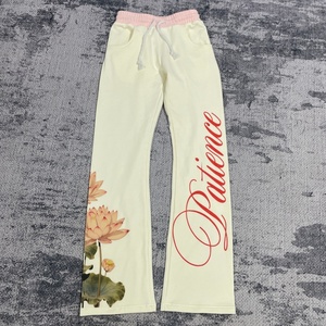 Pantaloni Jogger a Gamba Larga Personalizzati MP796 in French Terry con Stampa Serigrafica e Pantaloni Dritti da Donna - Product Image 2