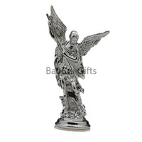 Statuette d'ange ailé en métal argenté gravé sur mesure, style occidental religieux