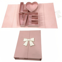 Neue Kreative Valentinstag LOVE Buchstabenform Blumen-Geschenkbox Papier PVC-Materialien 37x27x7cm Größe für Geburtstag Feiertag