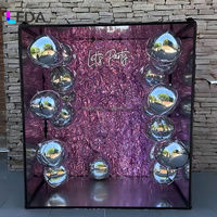 LEDA 2025 Miroir Photo LED Personnalisé avec Cadre Métallique, Taille et Couleur Personnalisables pour Mariage, Fête, Décoration d'Événements