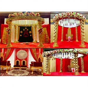 พิธีแต่งงานแบบวงกลมของอินเดีย,Mandap สีทองสำหรับพิธีแต่งงานพิเศษมหารานีแมนเดปตกแต่งงานแกะสลักสีทองที่งดงามสำหรับงานแต่งงาน - Product Image 1