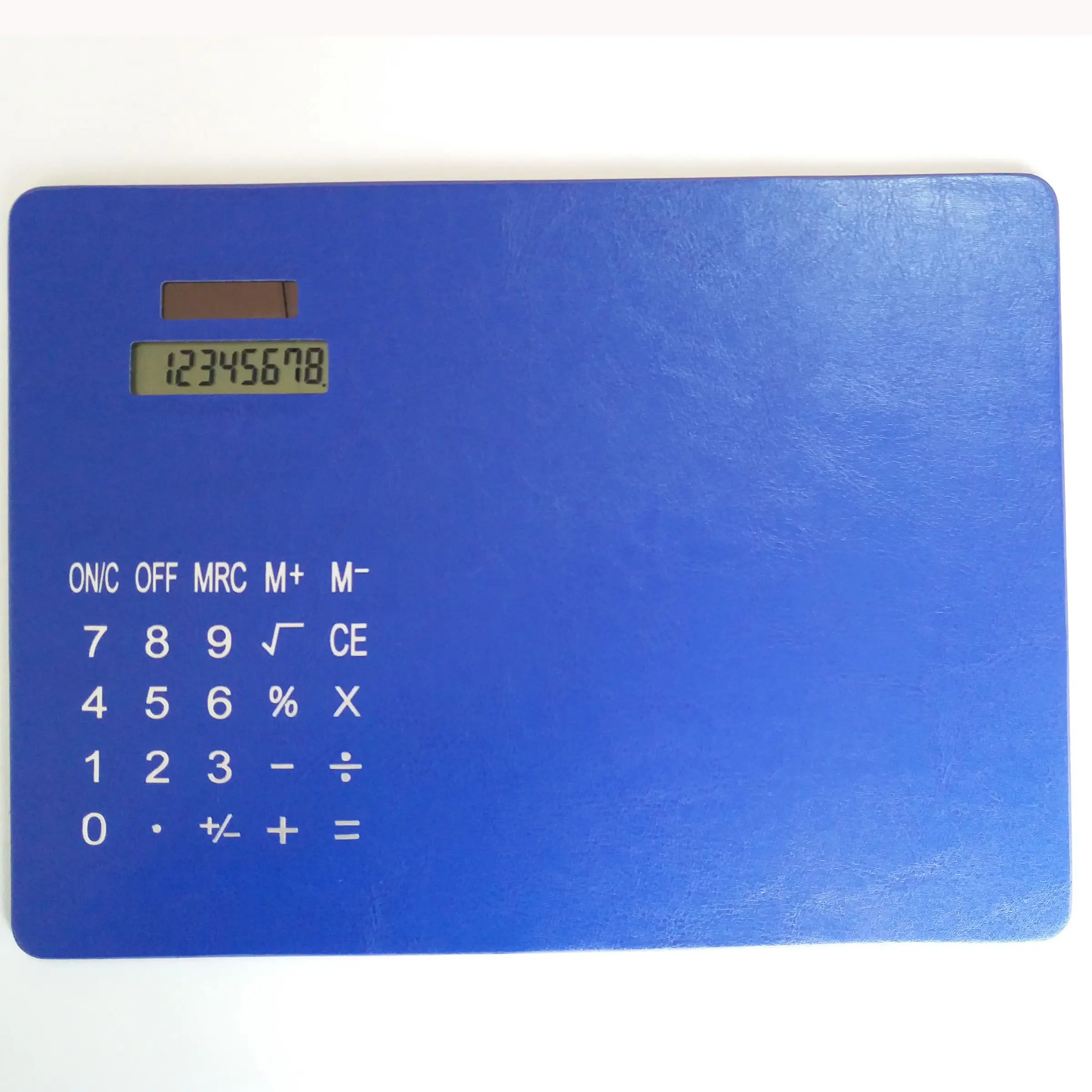 Custom Color Office 8 Dígitos Básica Super Fino Calculadora Ultra PU Mousepad Calculadora Solar Para Uso Diário