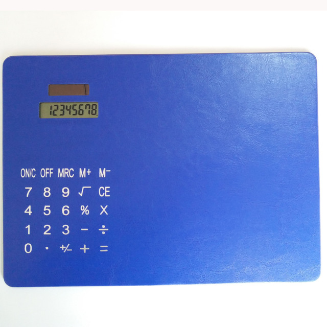 Custom 8-Digit Solar Office Calculator Super Thin Ultra PU with Mouse Pad for Daily Business Use Business Gifts