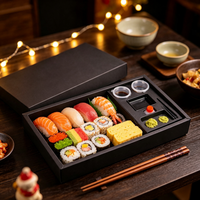 Scatola Bento Personalizzabile ESTICK di Qualità Alimentare, Confezione per Cucina Giapponese, Contenitore Rettangolare in Cartone con Scomparti Separati