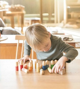 JET Montessori Figurines en bois arc-en-ciel Blocs d'empilage Jouets éducatifs pour enfants de 4 à 6 ans Emballage en boîte de couleur - Product Image 2