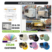 Camion de restauration standard européen Allbetter avec four à pizza, grande cuisine mobile, remorques de restauration rapide