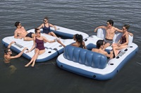 Île flottante gonflable multi-personnes grande capacité, matelas pneumatique double usage pour fêtes et rassemblements estivaux