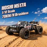 NOUVELLE Voiture RC Brushless HOSHI N517A à l'échelle 1/12, 70 km/h, haute vitesse, 4 roues motrices, Monster Truck tout-terrain, châssis en fibre de carbone, jouets de qualité hobby