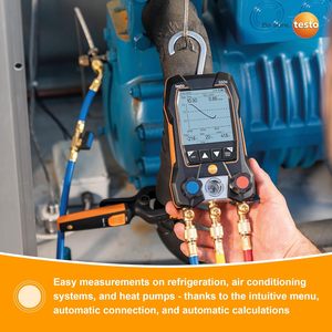 Testo 550s Smart Digital Manifold Gauge Set | HVAC Tester with 2x 115i <b>Clamps</b> ABS Material 5W Power 1-Year Warranty - Product Image 3