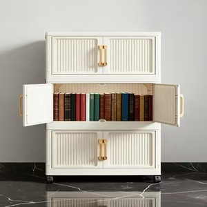 भंडारण डिब्बे प्लास्टिक स्थिर बड़े स्टैकबल भंडारण बिन लिड और दरवाजे के ढहने वाले भंडारण बिन - Product Image 1