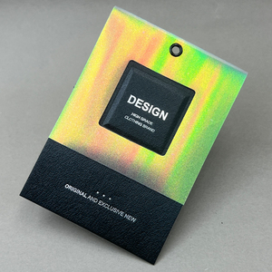 Étiquettes suspendues personnalisées en papier texturé écologique, gaufrées holographiques <span class=keywords><strong>et</strong></span> estampées à chaud, pour vêtements de luxe, sacs <span class=keywords><strong>et</strong></span> chaussures – Vente en gros - Product Image 1