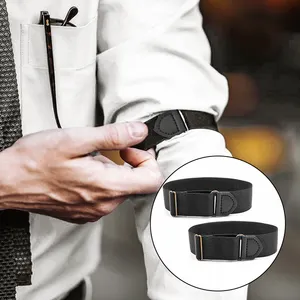 2.5CM Width Mens Shirt Adjustable Armband Suspender Sleeve Garter Cuff Holder Elastic Metal Arm Band Hold Up For Men