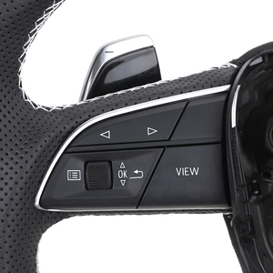 Volant sport RS en cuir semi-perforé et carbone, compatible avec les modèles <span class=keywords><strong>Audi</strong></span> A5, S5, A4 B8, B8.5, B9, RS5, RS6, A6 C7, S7, A7, S8, A3, A8, TT - Product Image 3