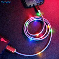 LED Música Control de voz Micro/Tipo C Cable de carga LED rápido línea de datos USB