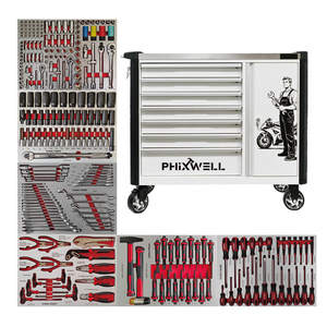 Gabinete de <span class=keywords><strong>Herramientas</strong></span> <span class=keywords><strong>con</strong></span> Juego de <span class=keywords><strong>Herramientas</strong></span> Manuales, Opciones <span class=keywords><strong>con</strong></span> <span class=keywords><strong>Ruedas</strong></span> Resistentes, Juego de Gabinete <span class=keywords><strong>con</strong></span> 10 Cajones, <span class=keywords><strong>Caja</strong></span> para Taller Mecánico - Product Image 6