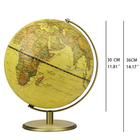 30cm 12 pouces bureau de haute qualité monde Antique en laiton Globe de terre en gros