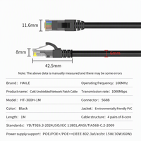 Kabel Ethernet Berkualitas Tinggi HAILE Cat5e Cat6 C6a UTP 1,3,5,10M Tahan Tekuk Solid Stranded Patch Cord Cat6 Lan Patch Cord