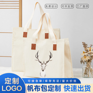 <b>Canvas</b> Tote Shoulder <b>Bag</b> Large Capacity Thickened Printing Shopping <b>Bag</b> Everyday Use - Product Image 5