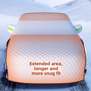 Housse de <span class=keywords><strong>voiture</strong></span> demi-couvrante hiver épaissie, <span class=keywords><strong>anti</strong></span>-neige, <span class=keywords><strong>anti</strong></span>-<span class=keywords><strong>givre</strong></span>, pare-vent et <span class=keywords><strong>anti</strong></span>-éclaboussures - Product Image 1