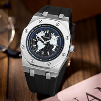 Montre : Exploration spatiale, Calendrier Lumineux Nocturne Terrestre, Montre Sportive Étanche en Silicone à Quartz