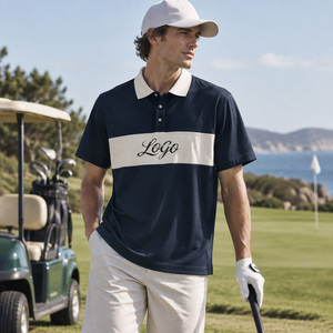 New Design High Quality 4 Way Stretch <b>Colour</b> <b>Block</b> Rugby Polo Retro Golf Polo Shirt Sublimation Quick Dry Shirts for Men - Product Image 1