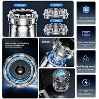 Tondeuse à cheveux électrique sans fil pour hommes, étanche IPX6, rechargeable, avec écran LED, pour coupes courtes et rasages ras-du-cou