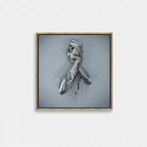 Personalized Metallic Hands Canvas Print: Elegant Silver Wall Art,GOLD <b>FRAMED</b> CANVAS - Product Image 2