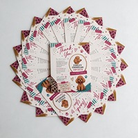 Cartes de visite de remerciement avec emballage en papier kraft, pelliculage brillant, impression offset