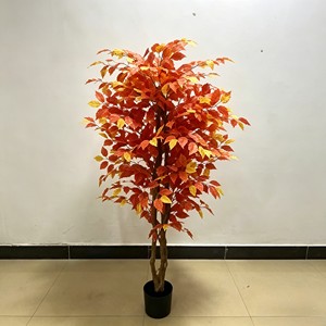 Hot Sale Artificial Autumn Banyan <b>Tree</b> Fall Colors Faux Ficus Plant No Watering Knock Down Design for Home Office Wedding Party - Product Image 6