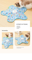 Tente de jeu pour animaux de compagnie avec boule, divertissement autonome, anti-ennui, cachette, jouet de chasse électrique, baguette de chat, plateau tournant automatique en ABS