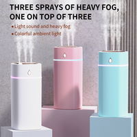 Nouveauté : Mini humidificateur d'air USB de bureau à trois jets de 600 ml, grande capacité, silencieux, humidificateur ultrasonique diffuseur