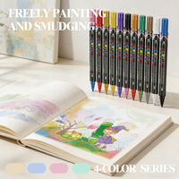 Marqueur acrylique double tête Xin Bowen, 12 couleurs, peinture artistique, pointe fine, marqueur de croquis, marqueur acrylique multicolore, ensemble de stylos marqueurs