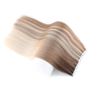Extensions de cheveux Remy KSWIGS à bandes adhésives, cheveux humains vierges non traités, invisibles, sans couture, ondulation naturelle, cuticules intactes, sans nœuds. - Product Image 1
