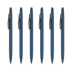 Stylo bille noir personnalisé en gros, pointe moyenne 1,0 mm, écriture fluide, stylo torsadé en métal fin pour hommes, femmes, bureau, affaires - Product Image 1