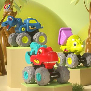 Chengji enfants en plastique <span class=keywords><strong>dessin</strong></span> <span class=keywords><strong>animé</strong></span> <span class=keywords><strong>Dino</strong></span> ingénierie véhicule Friction camion dinosaure retirer voiture ensemble - Product Image 3