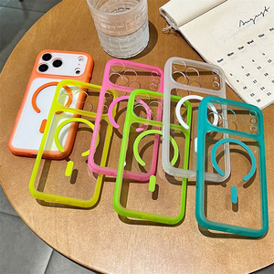 Nueva Funda Magnética Transparente Fluorescente para Teléfono Móvil iPhone 17 16 15 14 Pro Max, Carcasa Trasera Antigolpes de PC - Product Image 1