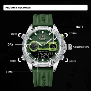 Naviforce 9223ใหม่นาฬิกาผู้ชายหรูหรากันน้ำสายหนังผู้ชายนาฬิกาควอตซ์2024 - Product Image 5