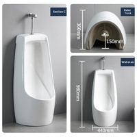 Witte vrijstaande urinoir model 300 sensor handbediening dubbele spoeling keramiek voor openbare toiletten sanitair