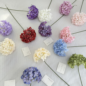 Fleurs artificielles Longyu Craft, hydrangea dense à tige unique en soie, décoration ronde pour arche de mariage - Product Image 1