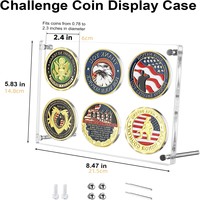 Acrylique épaissi défi pièce présentoir Transparent pièce Protection conteneur boîte pour médaille Badge Collection maison magasin