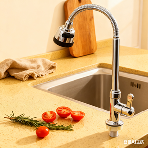 Grifo de Cocina de Plástico en Oferta, Montado en Cubierta, Monomando, para Baño, Cocina, Villa, Apartamento, con Rociador Extraíble, Núcleo de Válvula de Cerámica - Product Image 3