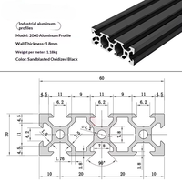 Profilé en alliage d'aluminium à fente en V standard européen 2060 pour machine CNC, mouvement linéaire, système d'automatisation industrielle, pliage et découpe