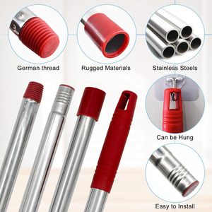 Compatible con Ocedar/<span class=keywords><strong>Vileda</strong></span> Americano/alemán/italiano roscado de acero inoxidable de cuatro secciones mango de <span class=keywords><strong>fregona</strong></span> accesorios universales para <span class=keywords><strong>fregona</strong></span> - Product Image 3