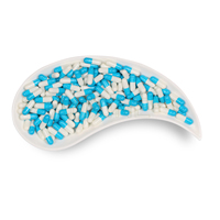 Personnalisation Capsule de gel vide bleue et blanche séparée et gélules Taille 000