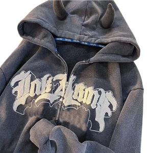 เสื้อฮู้ดดี้ผู้ชายไซส์ใหญ่พิเศษแบบสั่งทำ OEM ผ้าหนา ซิปเต็มตัว พร้อมลายปักและงานปักลายสำหรับผู้ชาย - Product Image 1