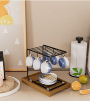 Support de rangement moderne et écologique pour assiettes et bols, double niveau, en acier au carbone, à fixation murale par crochets, amovible et non pliable
