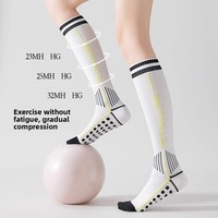 Chaussettes de compression hautes au genou en nylon à rayures pour femmes nouveauté anti-dérapant à la mode été tricoté usage quotidien logo de manchette de corps