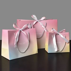 Biodegradable Custom Printed Logo Luxury Rainbow Boutique Perfumes Packaging Wedding <b>Bag</b> <b>Small</b> Jewelry <b>Paper</b> <b>Bag</b> With Handles - Product Image 1