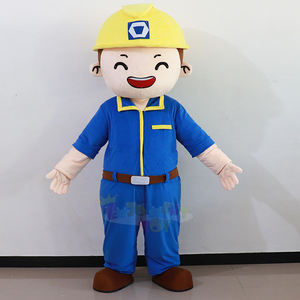 زي تنكري كرتوني على شكل عامل معتمد من CE، مقاس للكبار قابل للتخصيص، زي تميمة للشركات الصناعية - Product Image 4