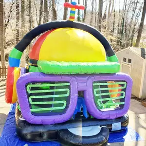 Disko kubbe yaşam dolu kale şişme oyun şişme şato 3D kulaklık şişme disko sıçrama ev
